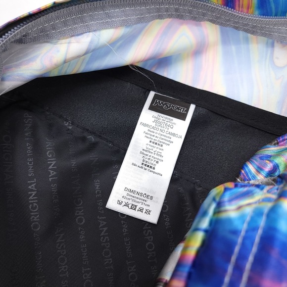 Jansport SUPER FX Oil Swirl Backpack School Bag‎ JS00T64Q Metalic Pack CLEAN! main image 4